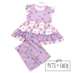 Lilac Butterflies Short Set
